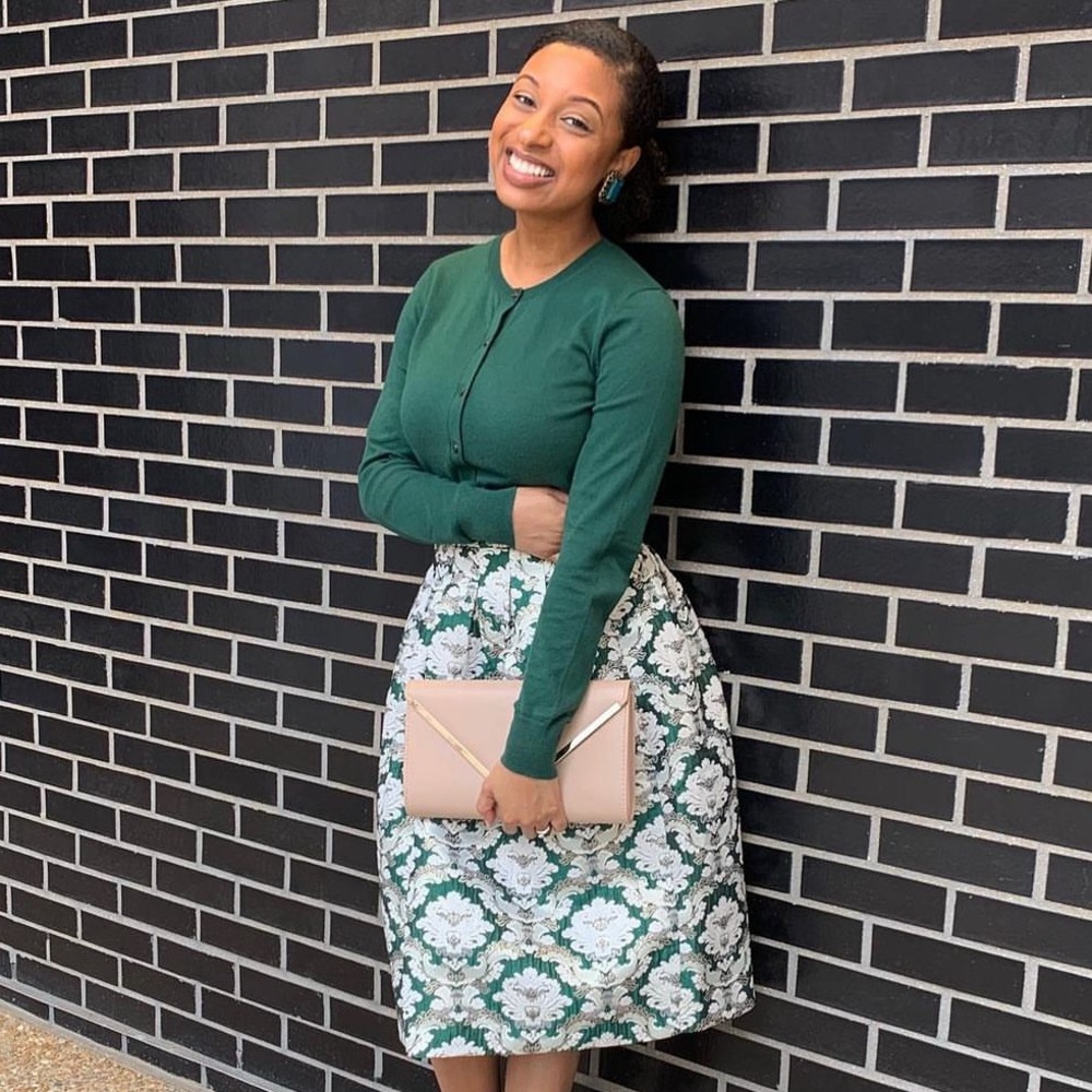 ANTHROPOLOGIE  X CURRENT AIR JACQUARD MIDI SKIRT